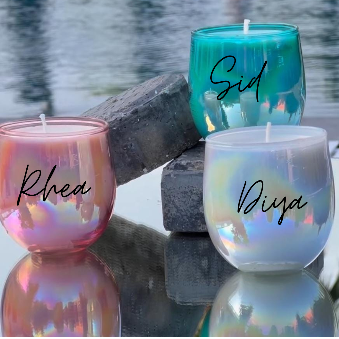 Custom name holographic candles