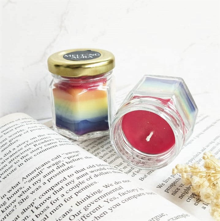 Rainbow jar candle -2 pcs