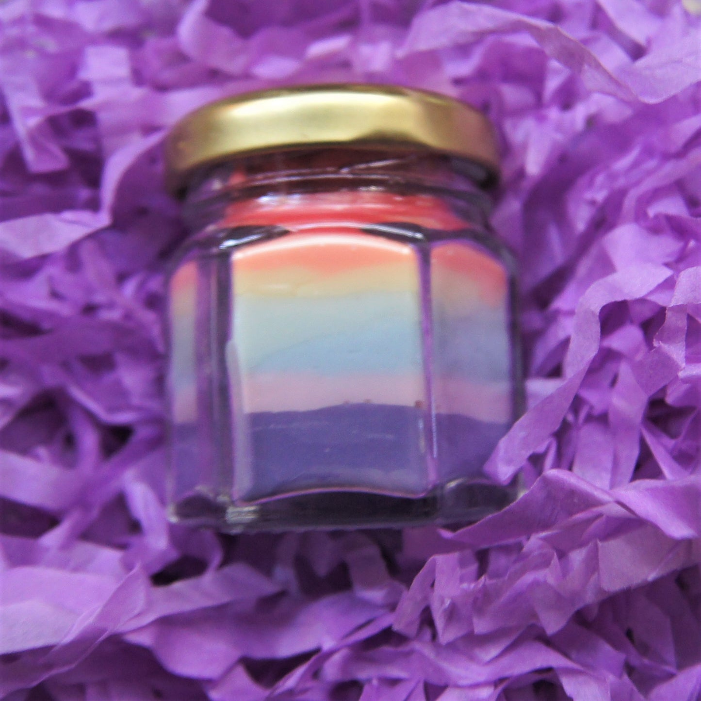 Rainbow jar candle